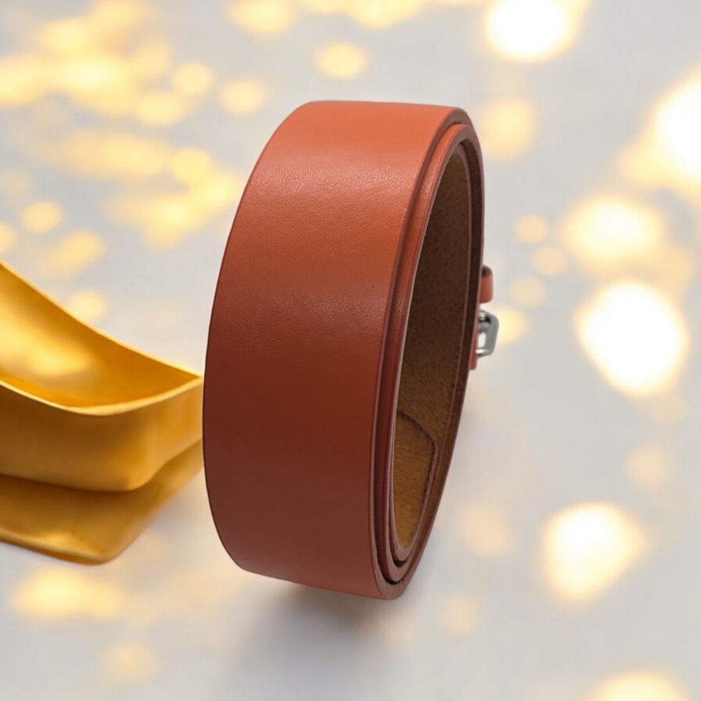 Genuine Leather belt color Orange 🍊 - Picture 2 of 4